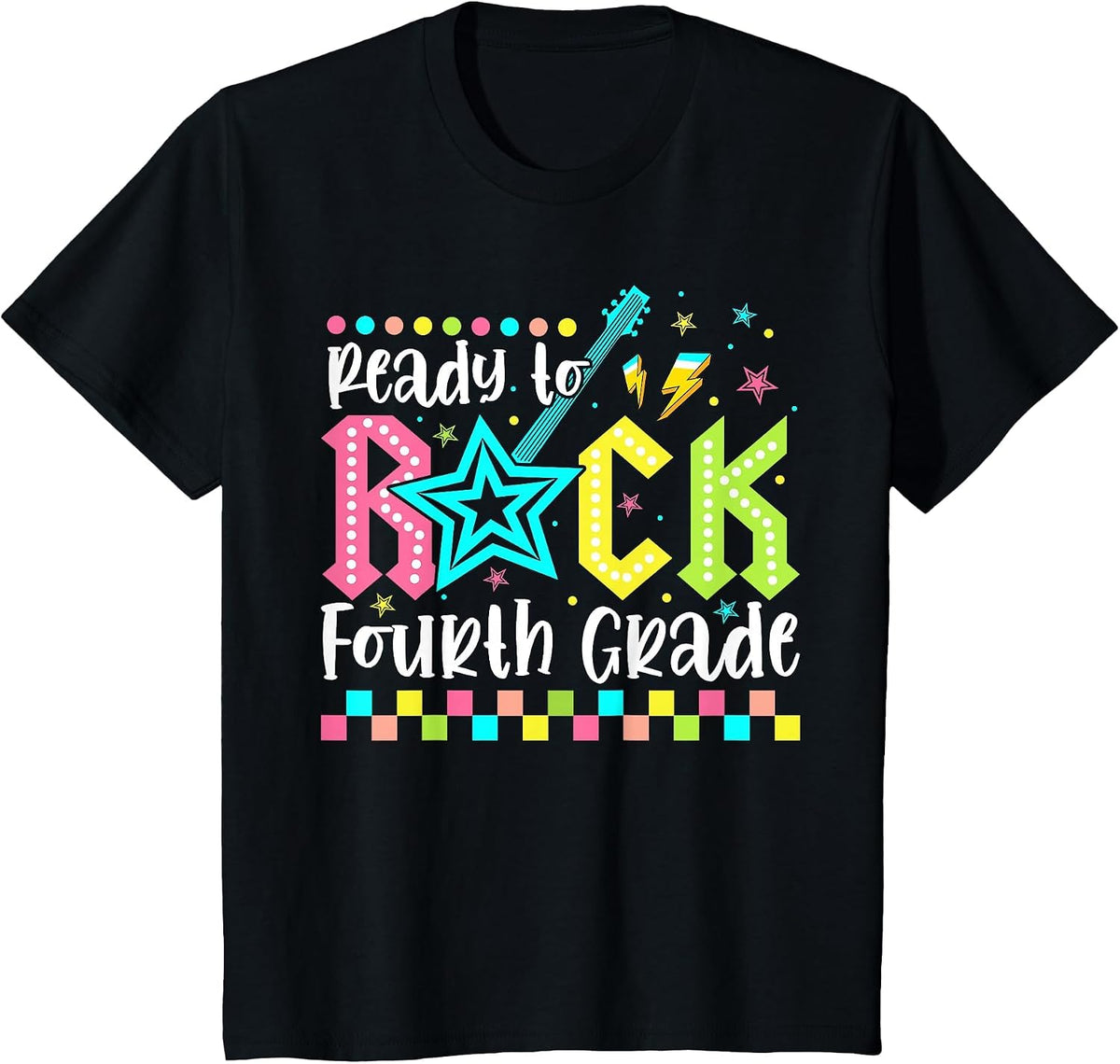 4th Grade for Girls Back to School First Day Fourth Grade T-Shirt - Black