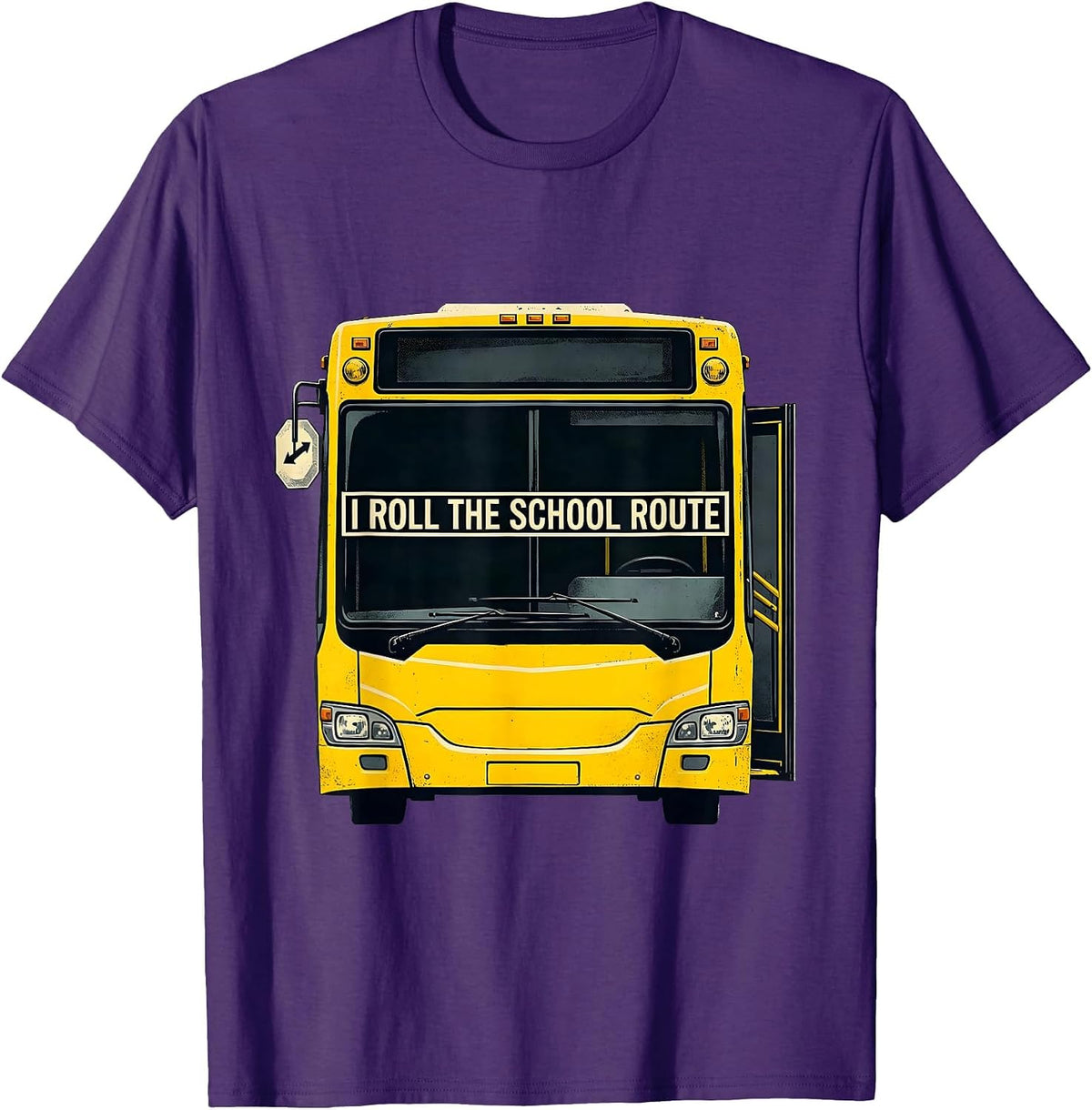 Men's I Roll The School Route Funny School Bus Driver Appreciation T-Shirt - Purple