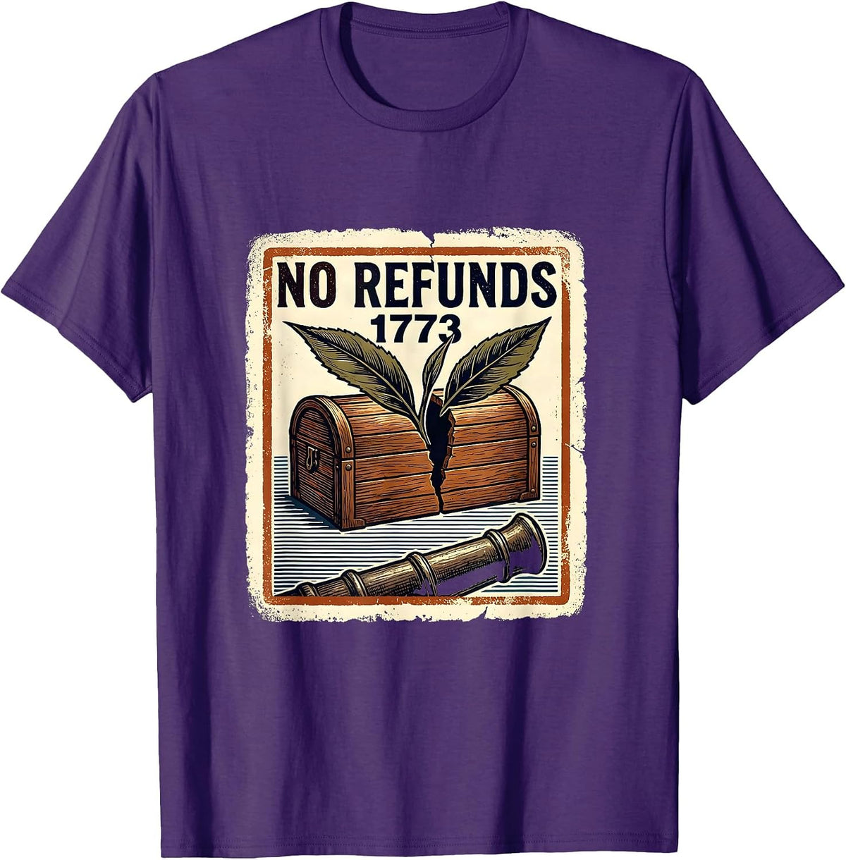 No Refunds, 1773 Funny History Teacher 4th Of July T-Shirt - Purple
