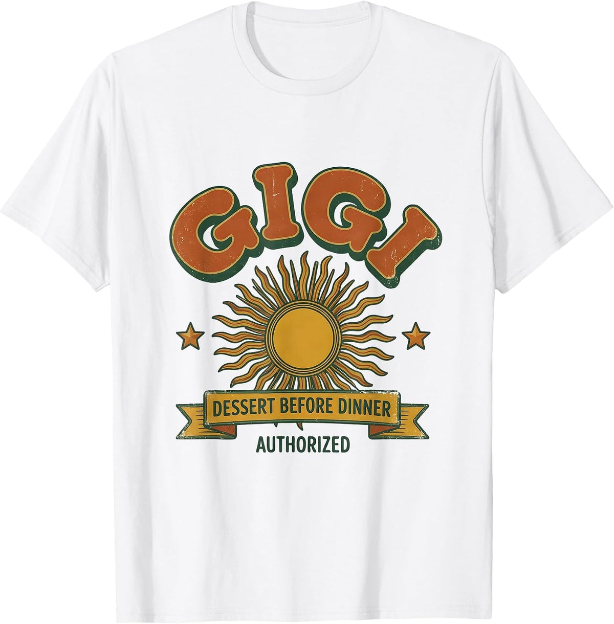 Men's Gigi: Dessert Before Dinner Authorized Vintage Retro Family T-Shirt - White