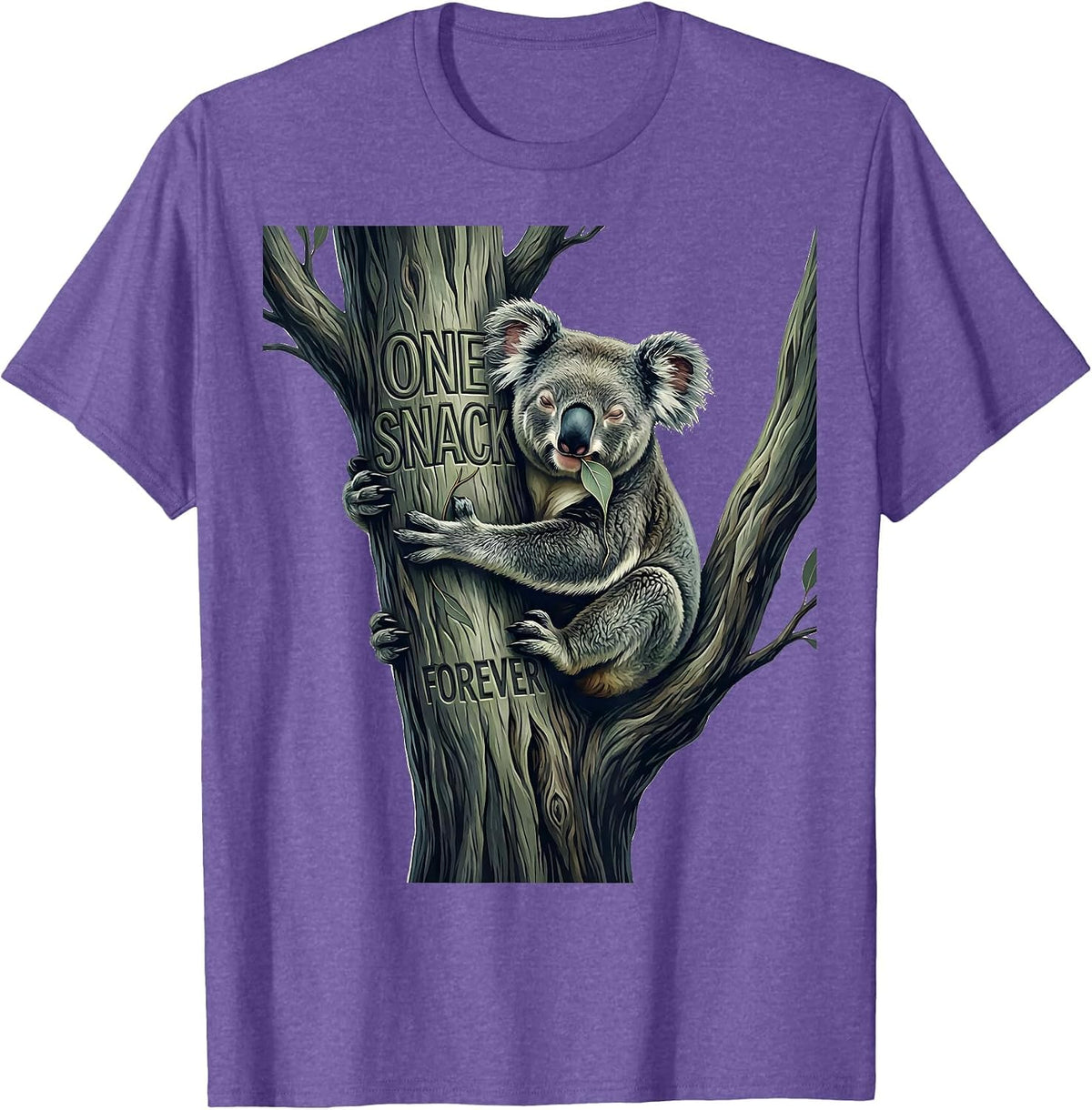 Men's One Snack Forever Funny Koala Animal Lover Cute Humor T-Shirt - Purple Heather