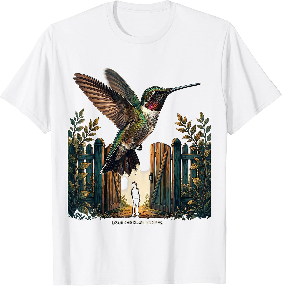 Men's I Wait For Hummingbirds Funny Bird Lover Bird Watcher Humor T-Shirt - White