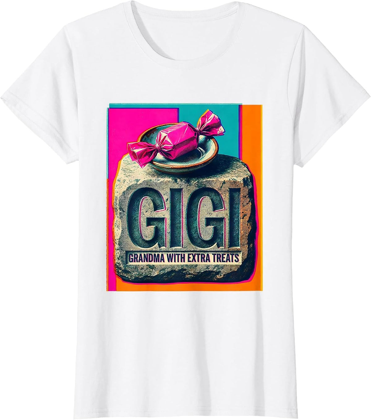 Gigi Grandma With Extra Treats Affectionate Humor Family T-Shirt - White