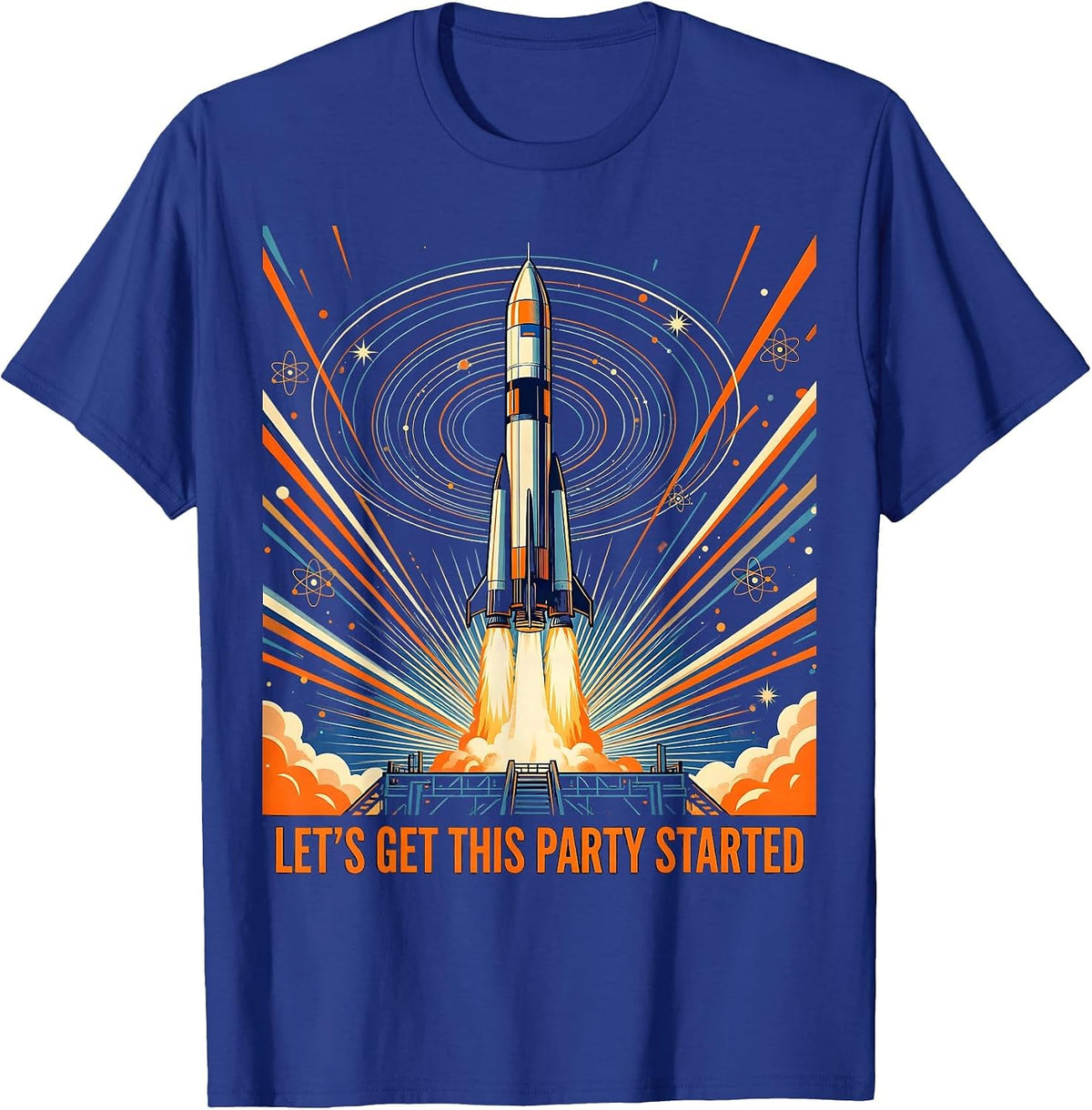 Let's Get This Party Started Celebration Design T-Shirt - Royal Blue