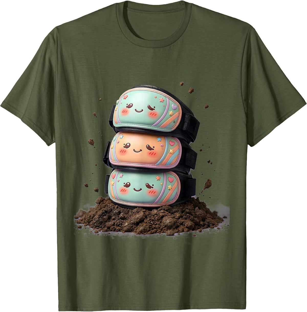 Men's Soccer Mom Muddy Shin Guards Graphic T-Shirt - Olive Green