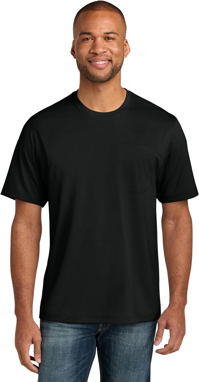 CornerStone Unisex Workwear Pro Short Sleeve Pocket Tee | Lightweight & Moisture Wicking Work Shirt for Men & Women - Black