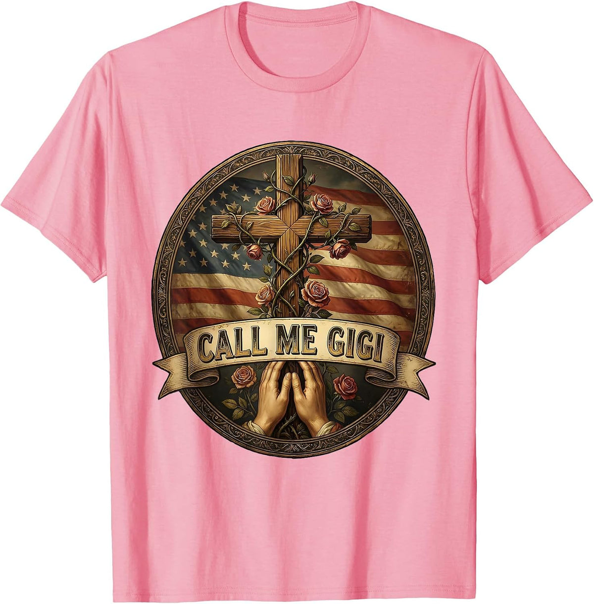 Men's Call Me Gigi Grandma Name Design T-Shirt - Pink