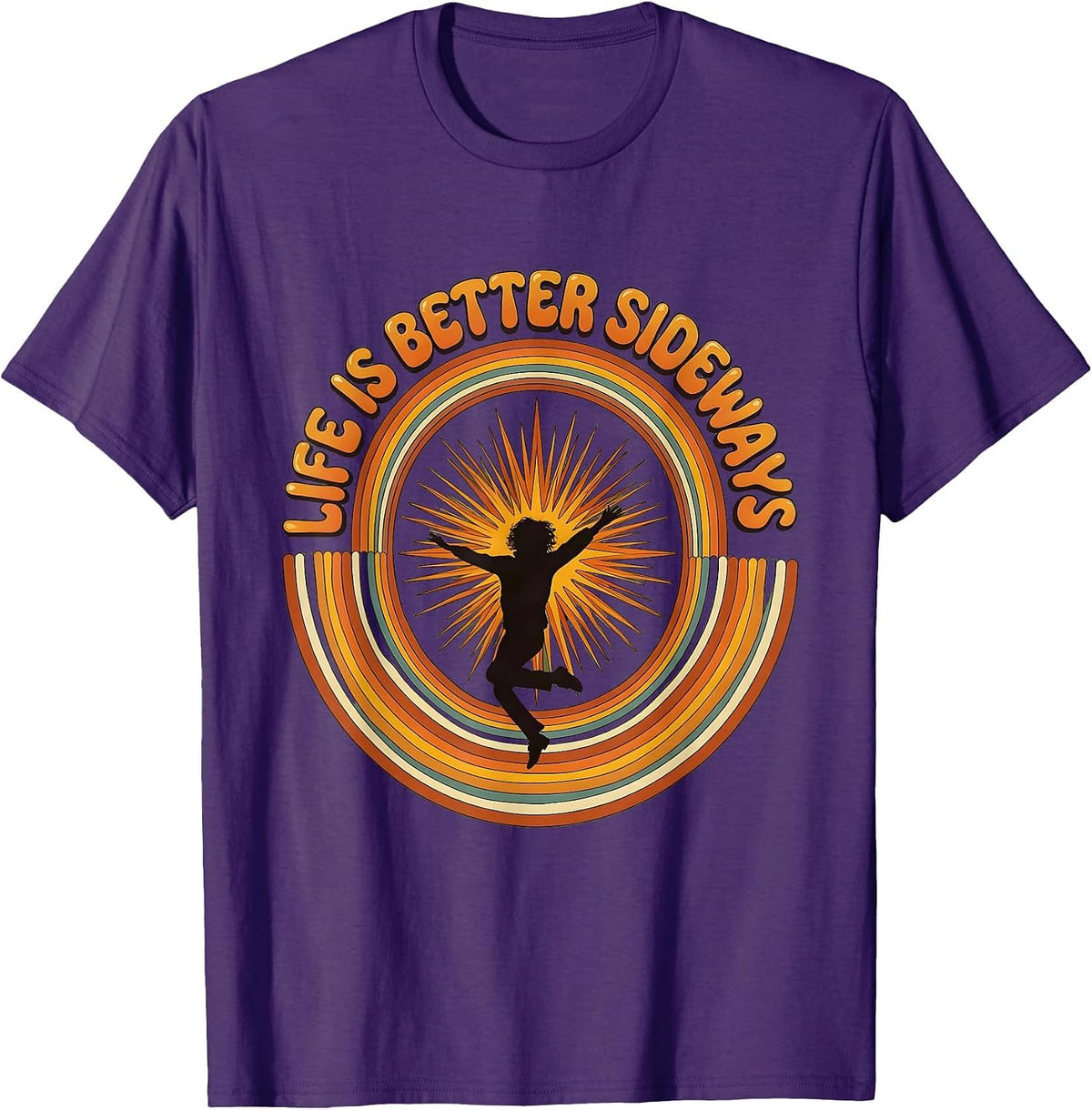 Men's Life Is Better Sideways Cartwheel Gymnastics Design T-Shirt - Purple