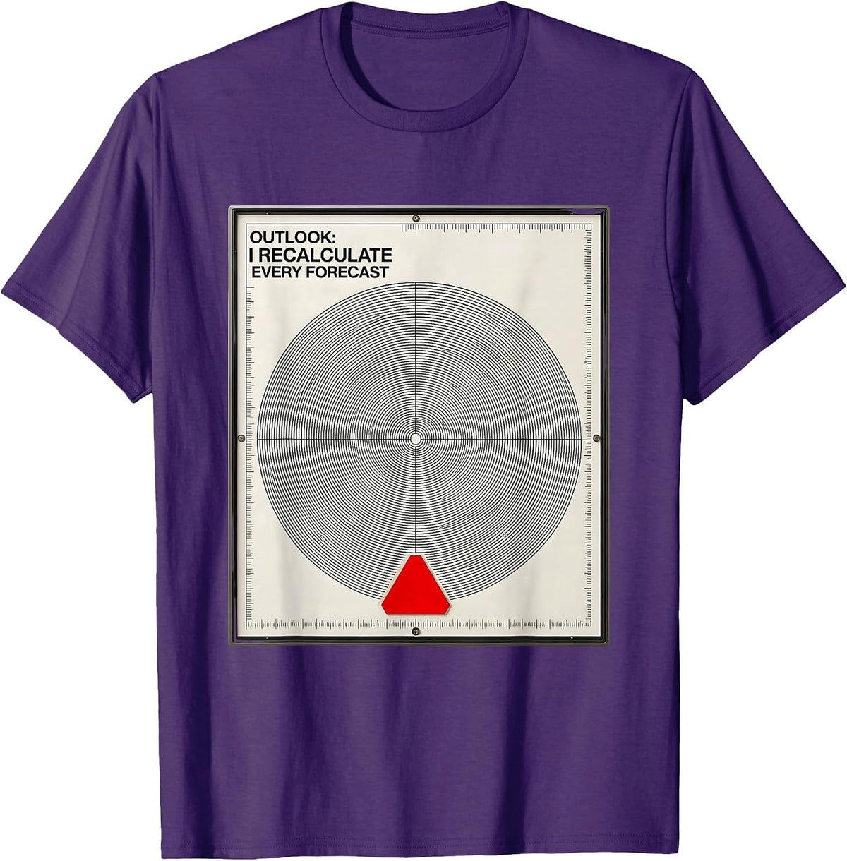 Men's Outlook: I Recalculate Every Forecast Funny Meteorology T-Shirt - Purple