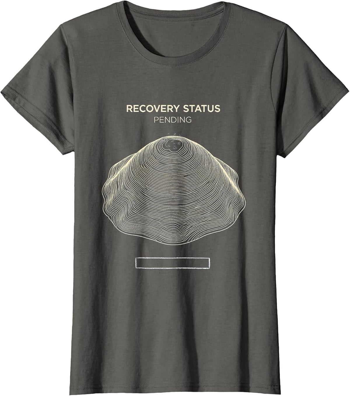Women's Recovery Status Pending Funny Gym Weightlifting Workout Meme T-Shirt - Asphalt Grey