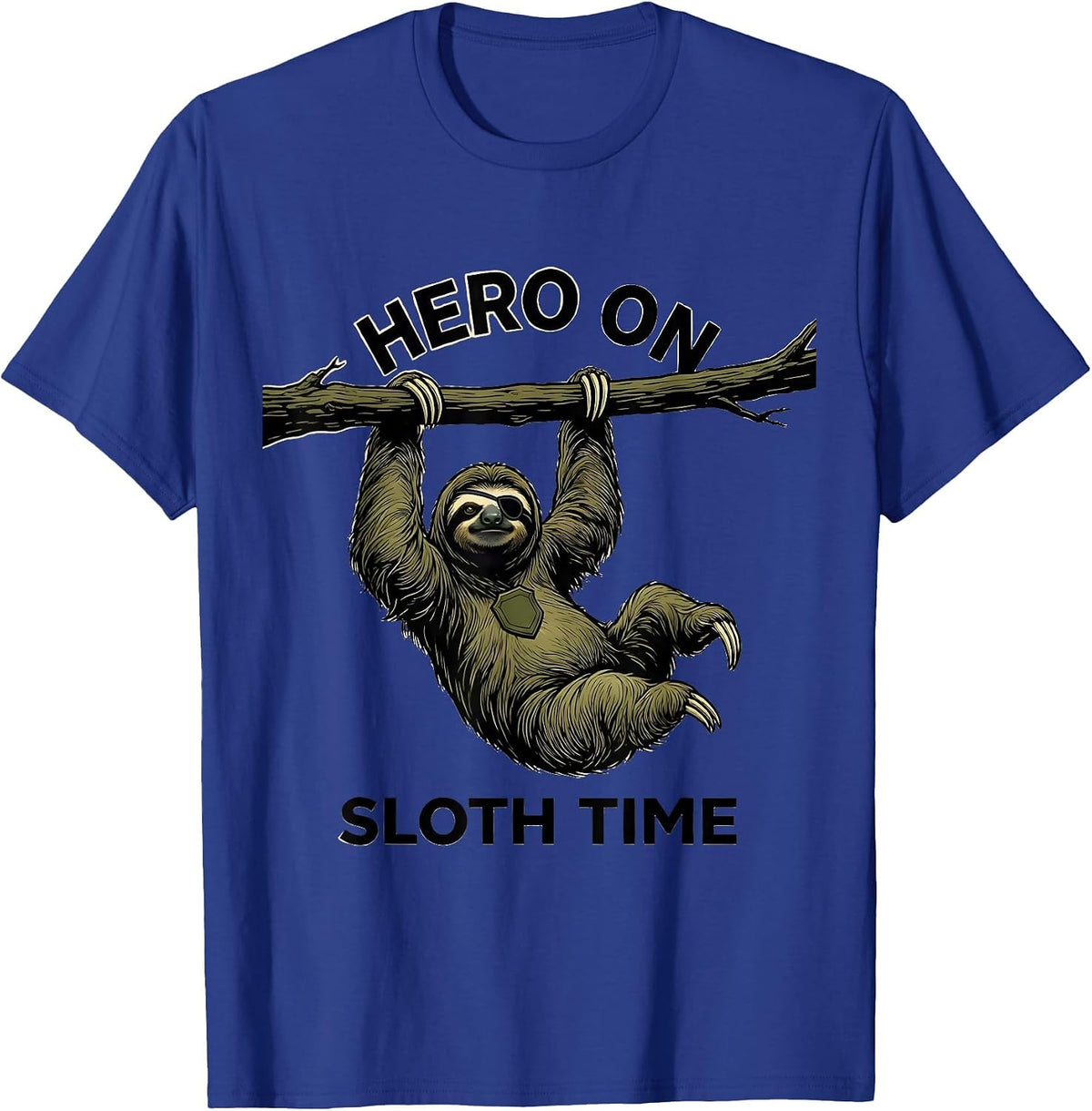 Men's Hero On Sloth Time Funny Sloth Lover Gift Casual Humor T-Shirt - Royal Blue
