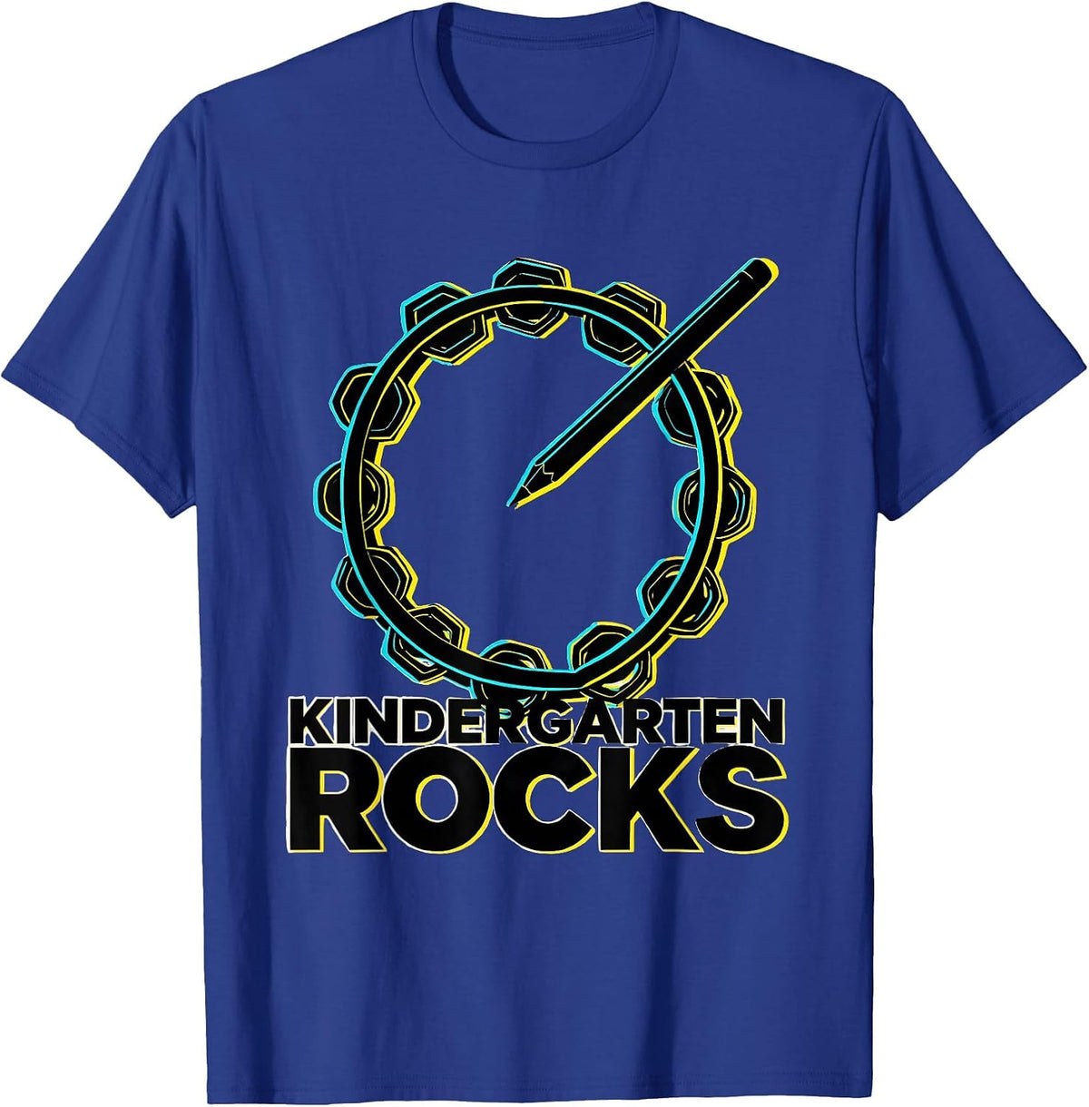 Kindergarten Rocks New Wave Retro Teacher First Day T-Shirt - Royal Blue