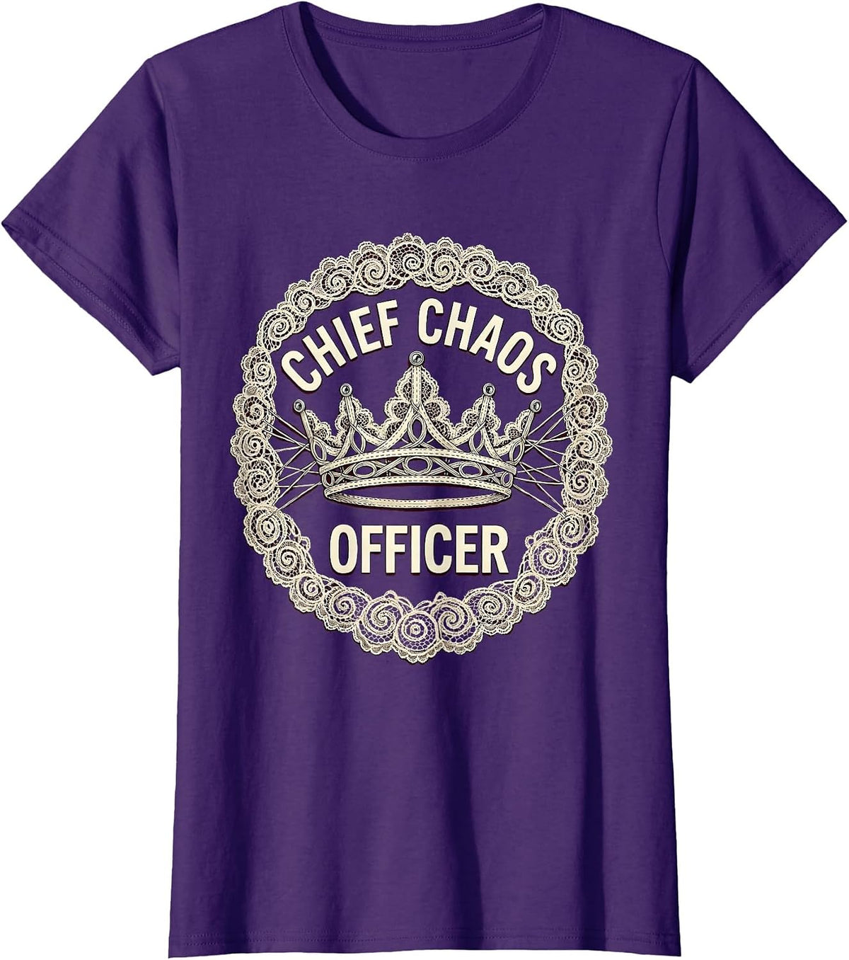 Women's Chief Chaos Officer Chaos Coordinator Design T-Shirt - Purple