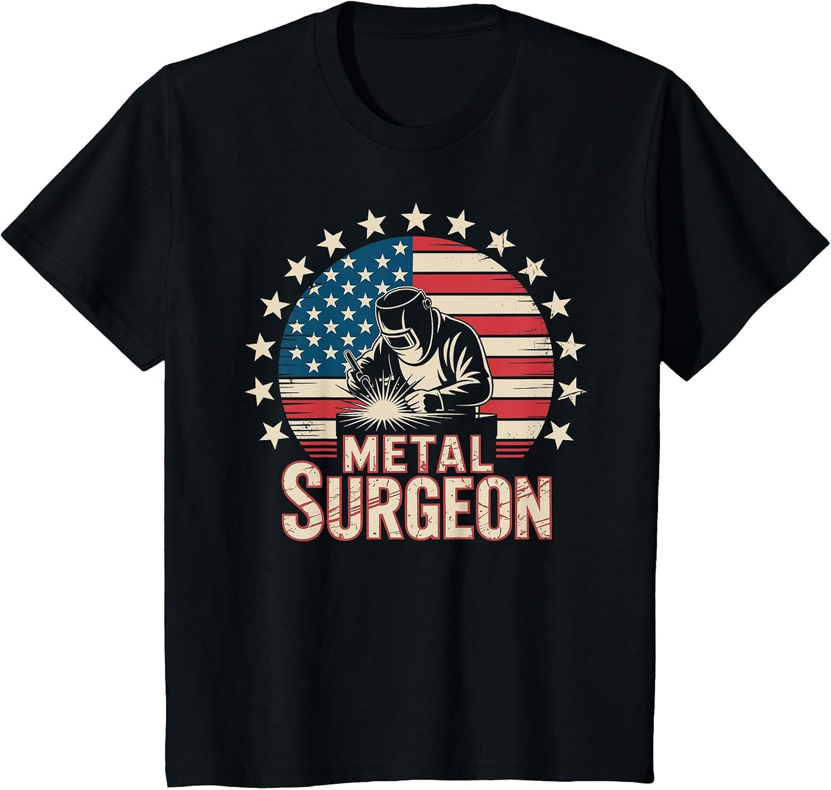 Funn Welder USA Patriotic Metal Surgeon T-Shirt - Black