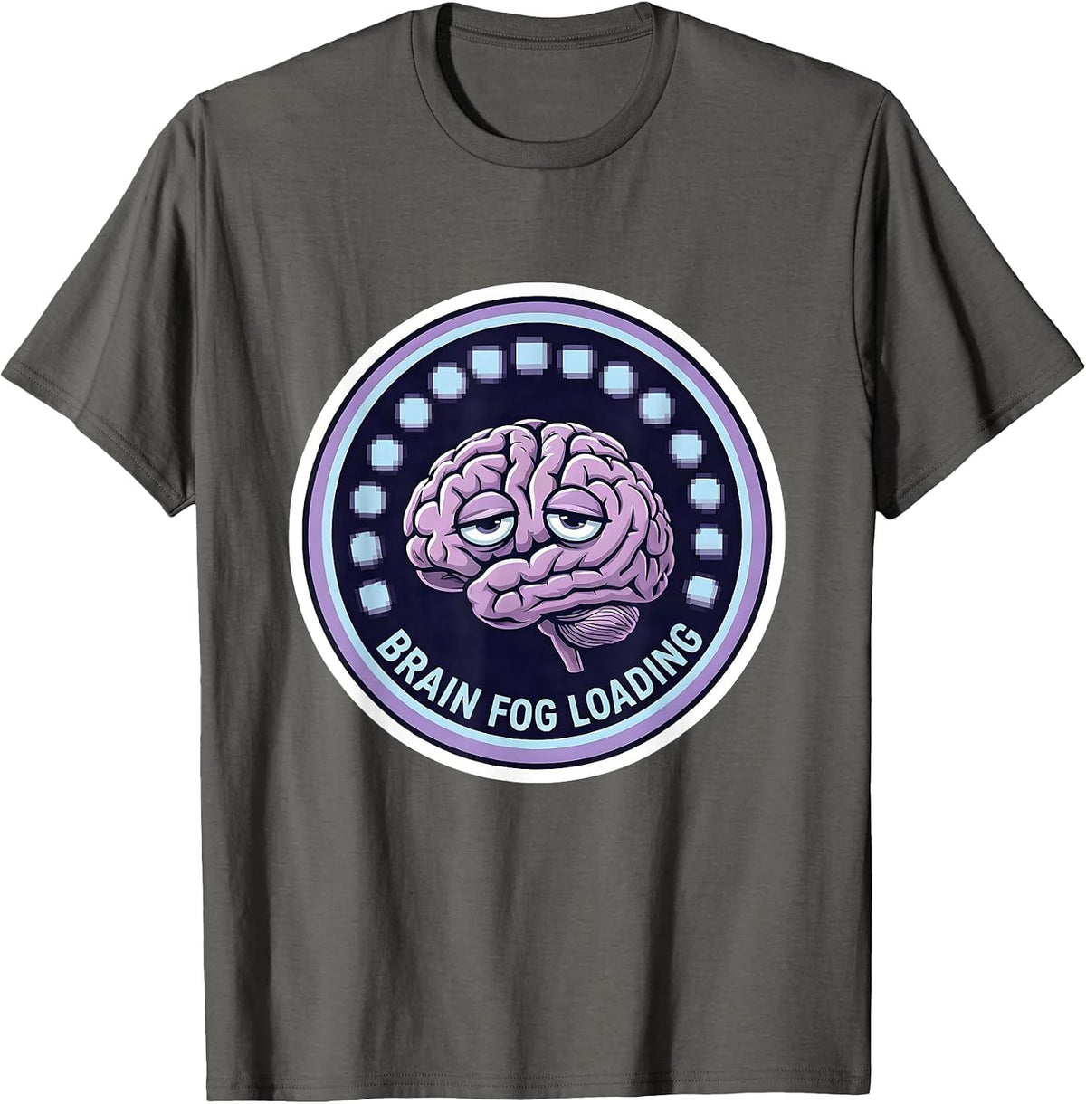 Men's Brain Fog Loading Mental Health Awareness Design T-Shirt - Asphalt Grey