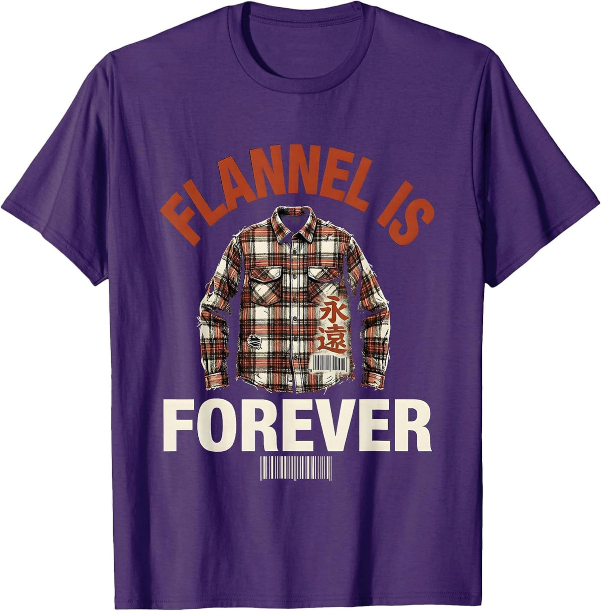 Flannel Is Forever Gen X Grunge Era Design T-Shirt - Purple