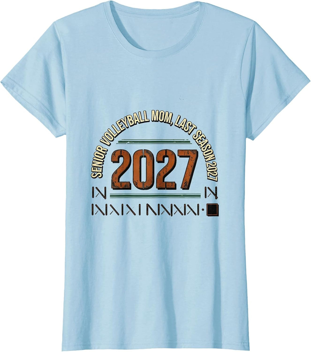 Senior Volleyball Mom Last Season 2027 Vintage T-Shirt - Baby Blue