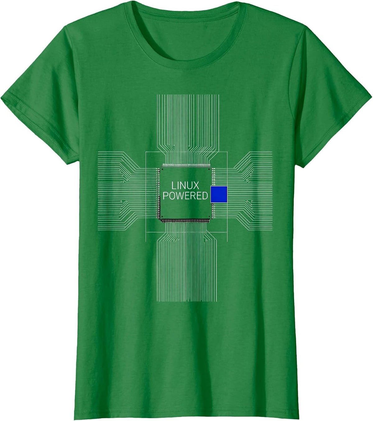 Women's Linux Powered Swiss International Geek Gift for Programmers T-Shirt - Kelly Green