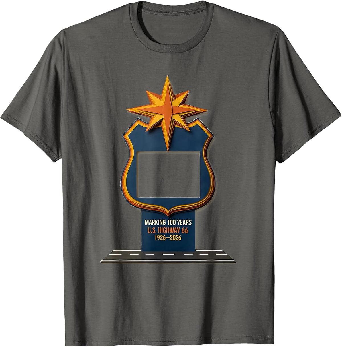 Marking 100 Years U.S. Highway 66 1926-2026 Vintage T-Shirt - Asphalt Grey
