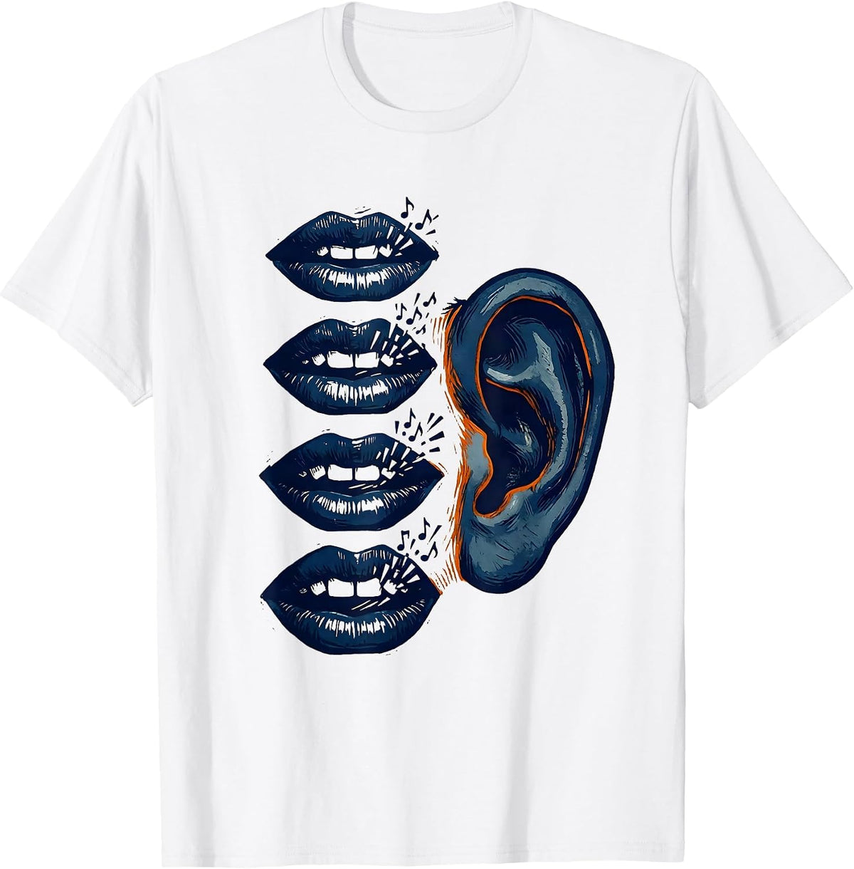 Men's Child Speech Sound Awareness Linocut SLP Gift T-Shirt - White