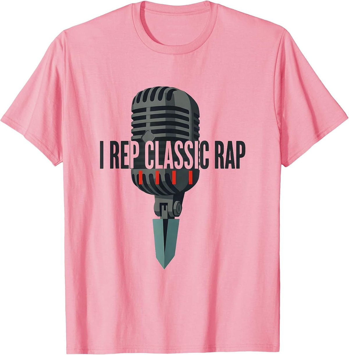 Men's I Rep Classic Rap Editorial Conceptual Hip Hop Nostalgia T-Shirt - Pink