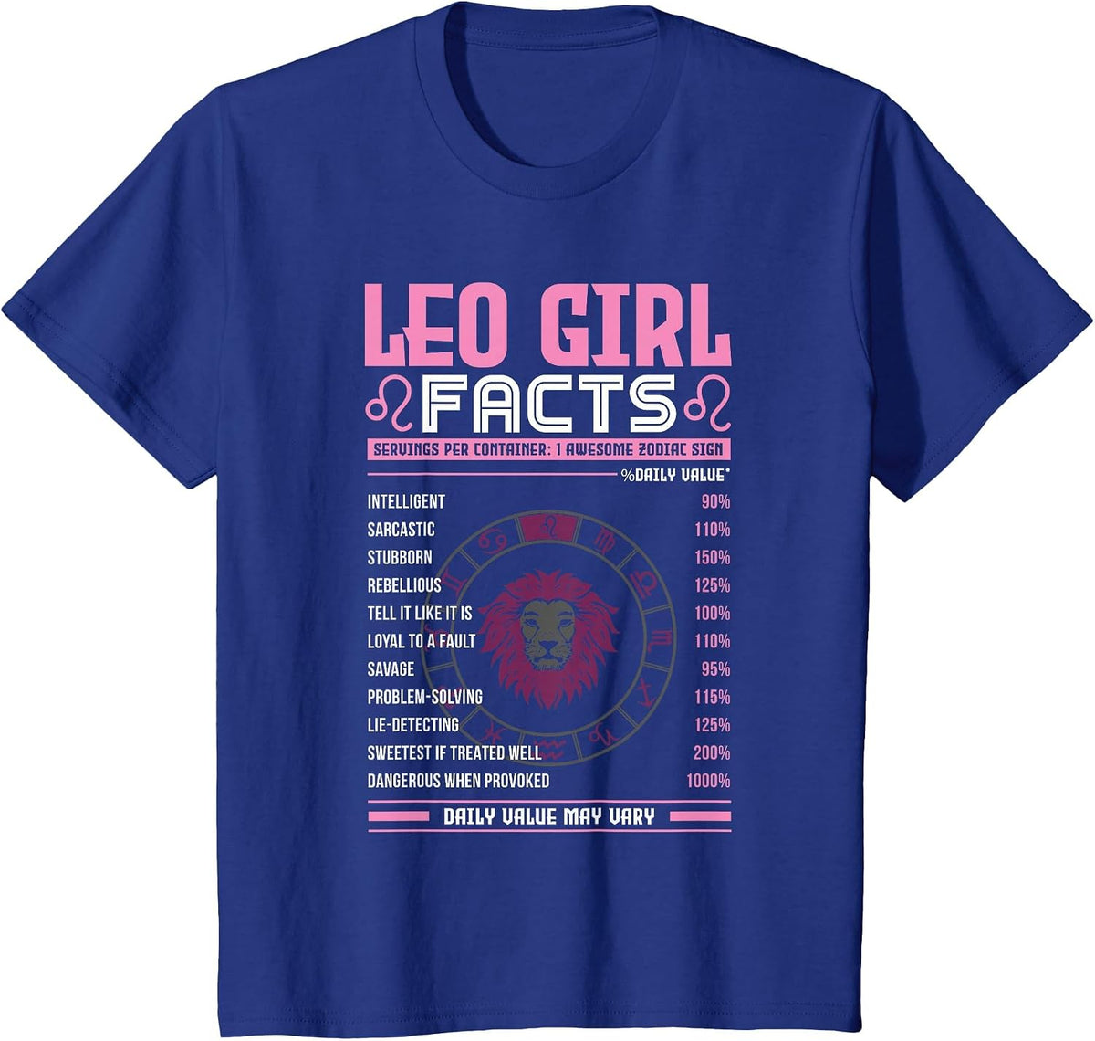Leo Girl Zodiac Zodiac Signs Features Horoscope T-Shirt - Royal Blue