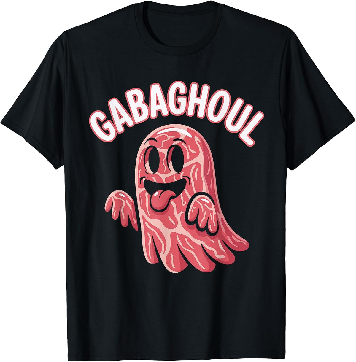 Gabaghoul Italian American Halloween Costume Ghost Italy Pun T-Shirt - Black