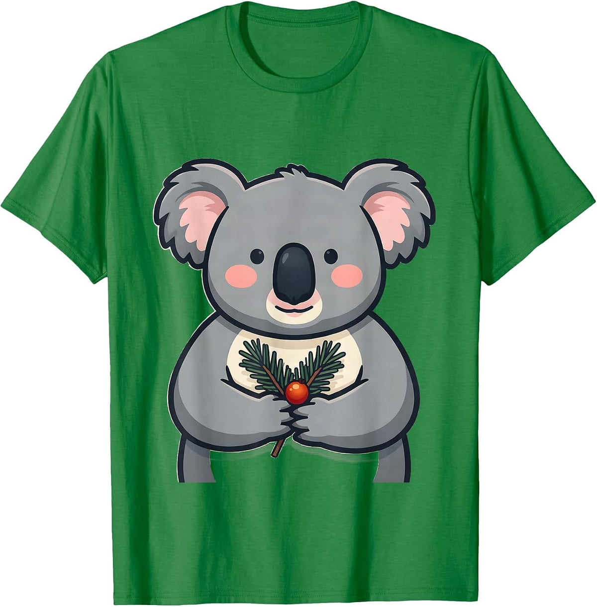 Men's Rounded Koala Hug Cute Kawaii Animal Lover Gift T-Shirt - Kelly Green