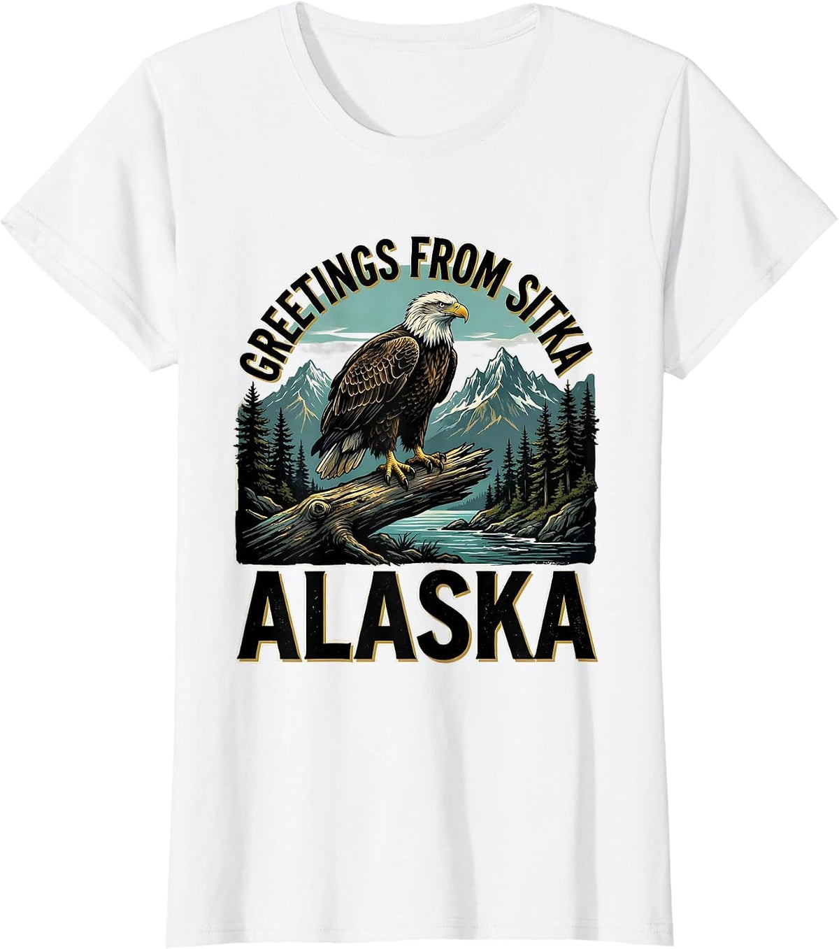 Greetings From Sitka Alaska Vintage Sign Painter Souvenir T-Shirt - White