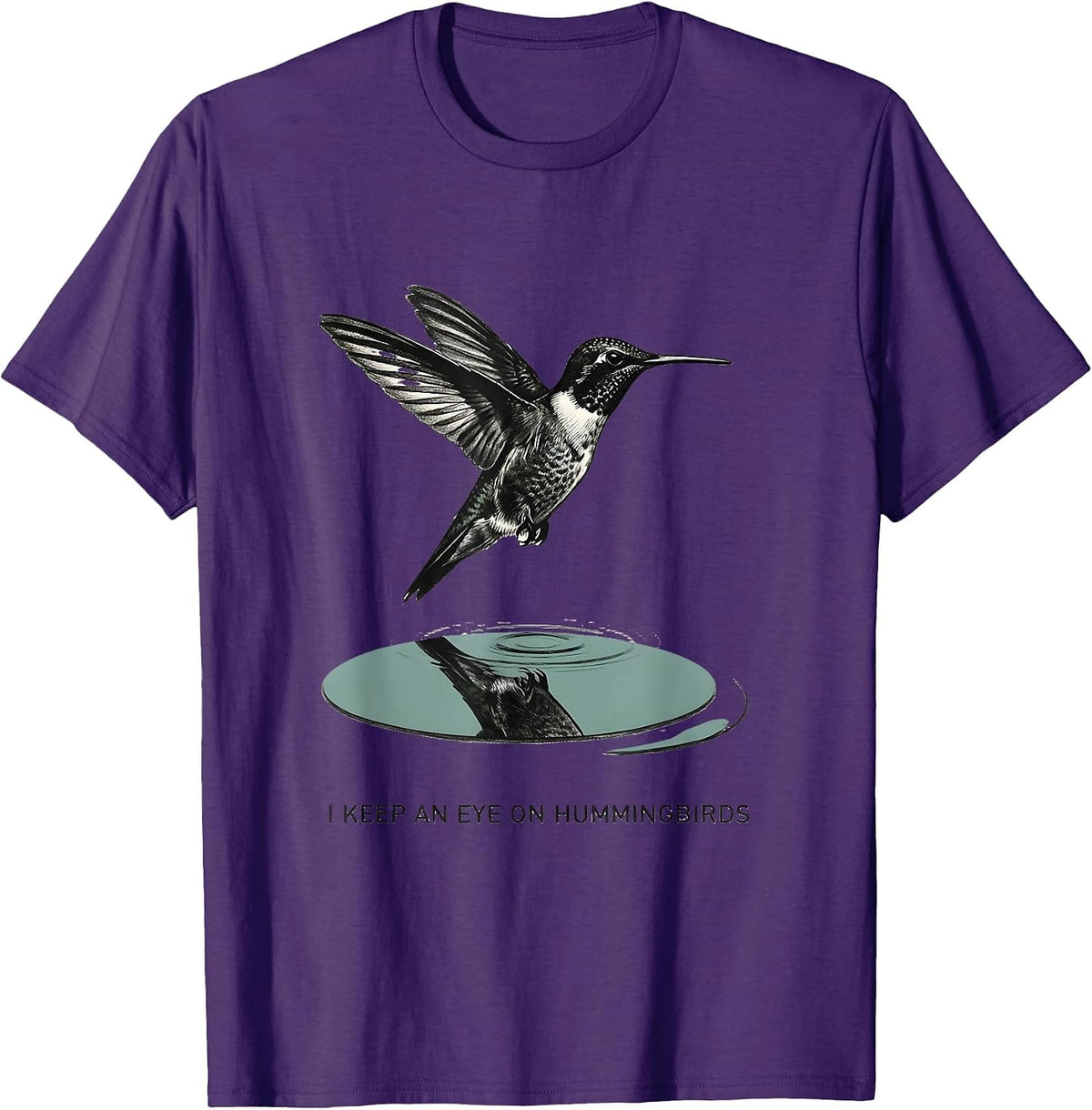 I Keep An Eye On Hummingbirds Minimalist Bird Lover Bird T-Shirt - Purple