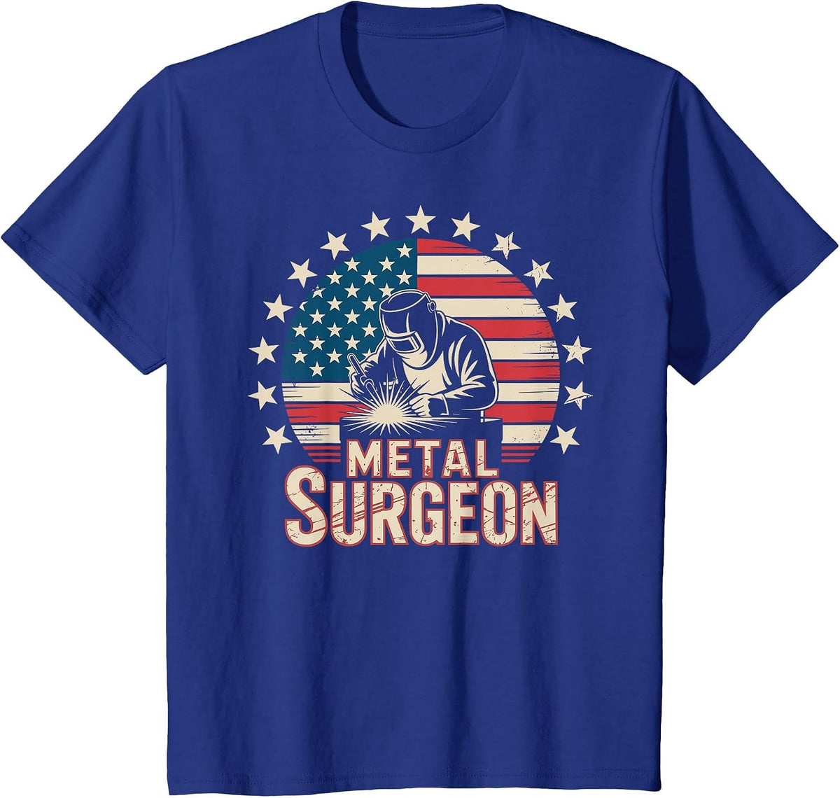 Funn Welder USA Patriotic Metal Surgeon T-Shirt - Royal Blue
