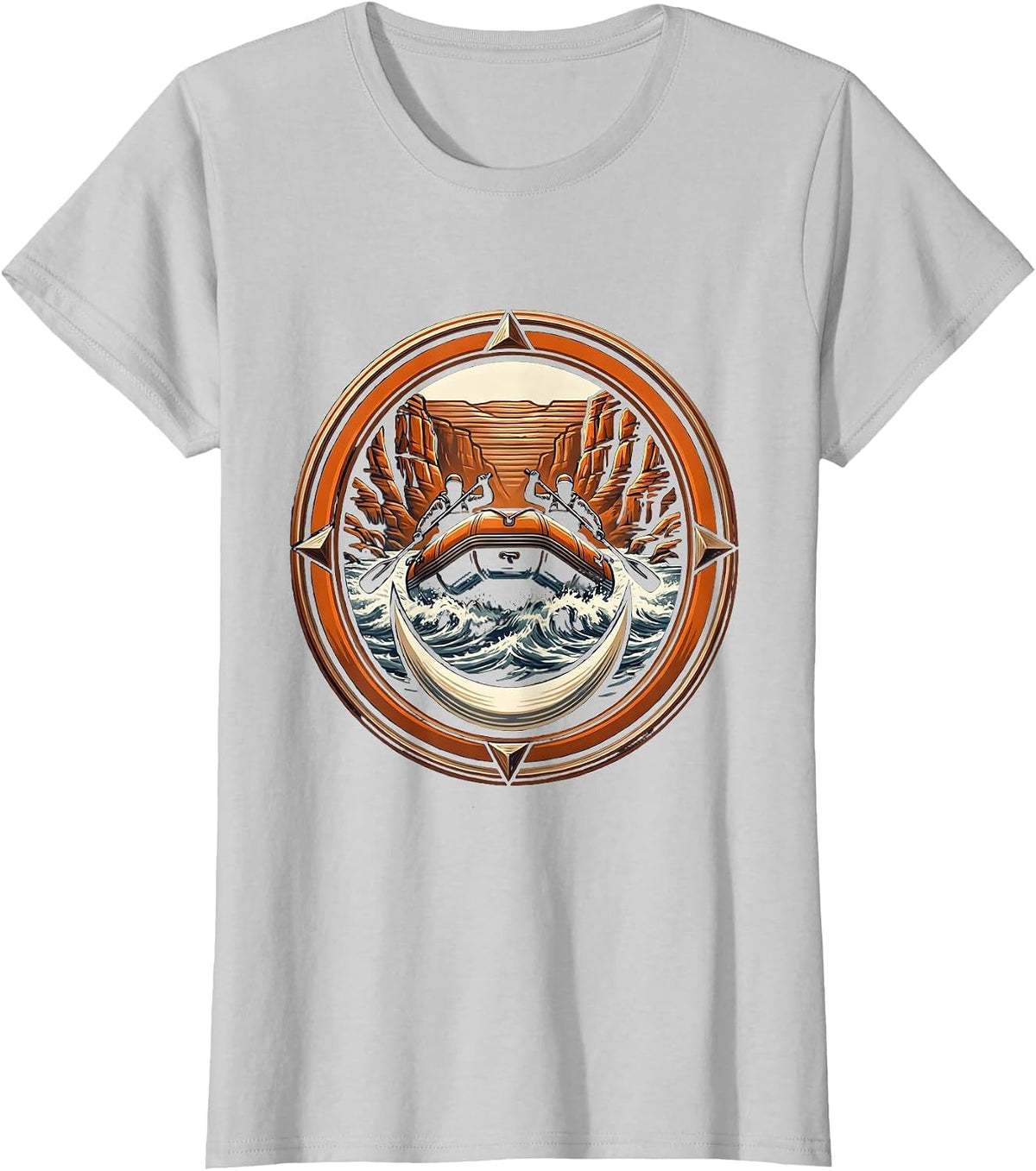 Grand Canyon Colorado River Whitewater Rafting T-Shirt - Silver Grey
