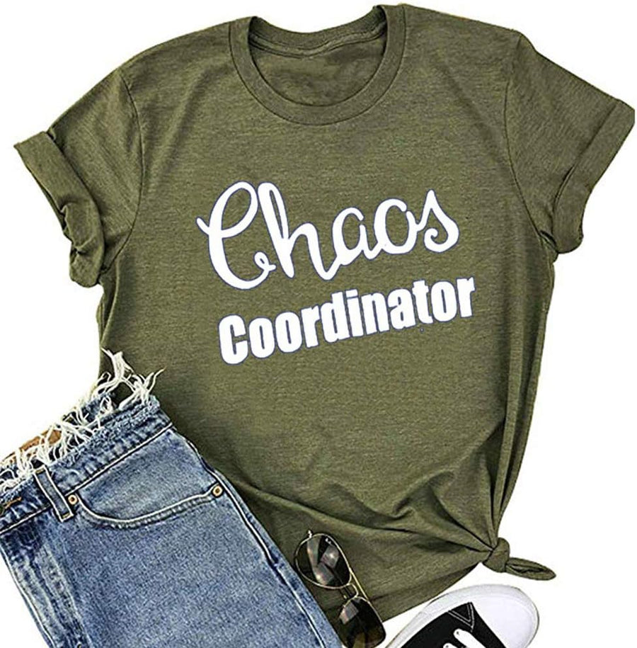 YourTops Women Chaos Coordinator T-Shirt - 1-army Green