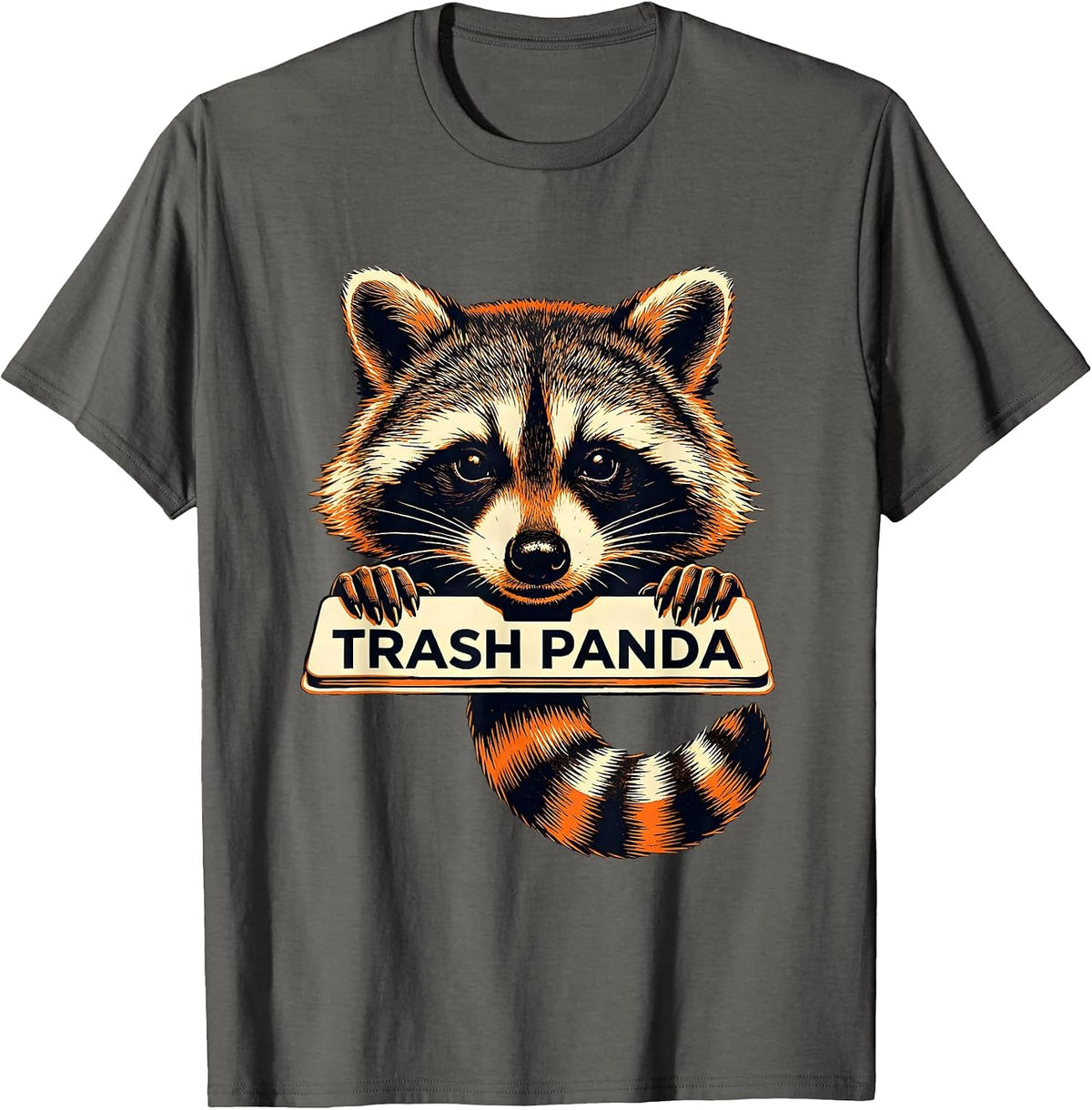 Trash Panda Funny Raccoon Meme Humor Kids Baseball Mom T-Shirt - Asphalt Grey