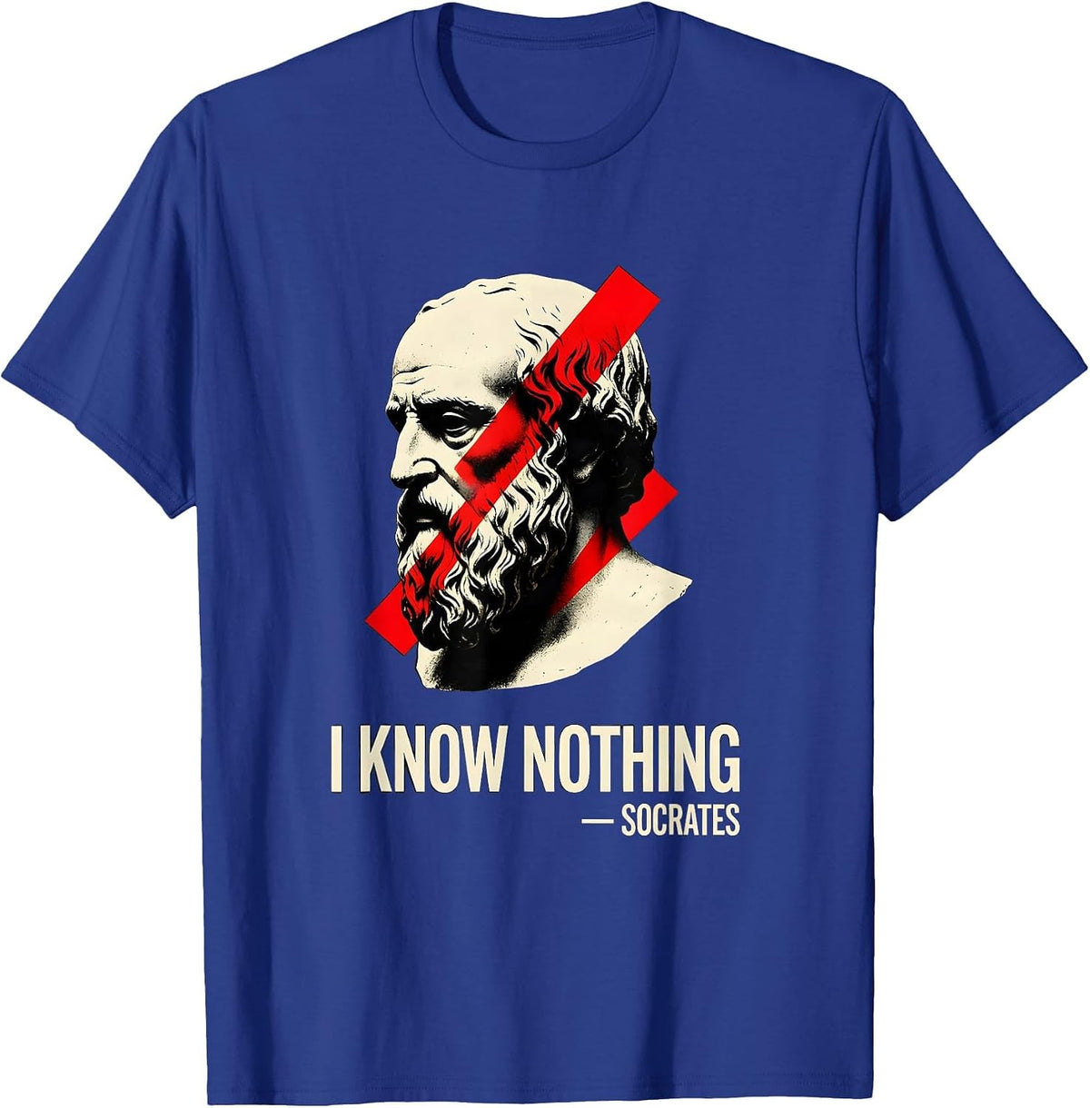 I Know Nothing — Socrates Funny Philosopher Parody Humor T-Shirt - Royal Blue