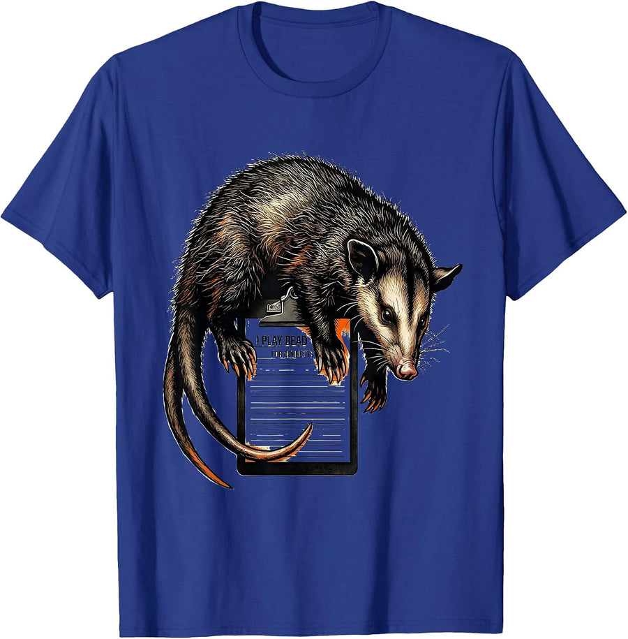 I Play Dead For Requests Funny Opossum Meme Animal Humor T-Shirt - Royal Blue