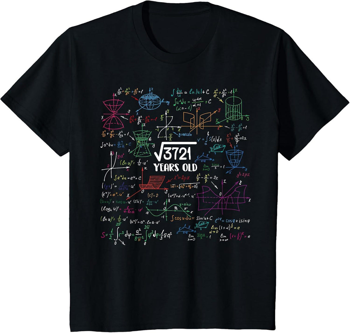 Square Root of 3721-61 Year Old Math Lovers 61th Birthday T-Shirt - Black