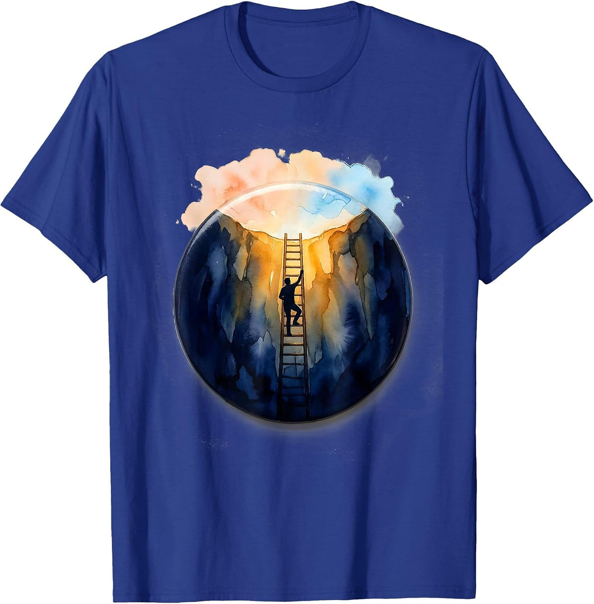 Men's Climbing Out Mental Health Awareness Graphic T-Shirt - Royal Blue