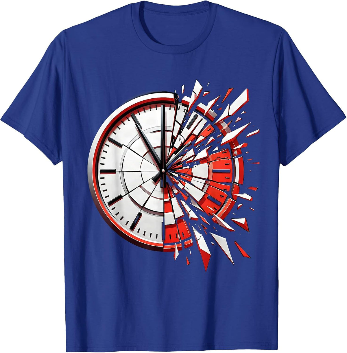 Men's Frozen at Midnight Clock Graphic Design T-Shirt - Royal Blue
