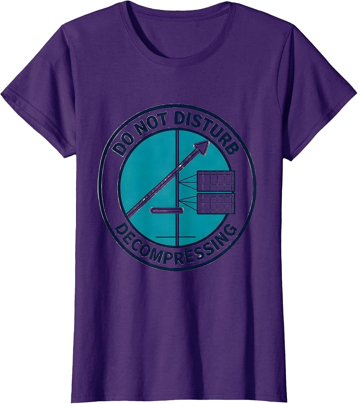 Women's Do Not Disturb Decompressing Funny Scuba Diver Humor T-Shirt - Purple