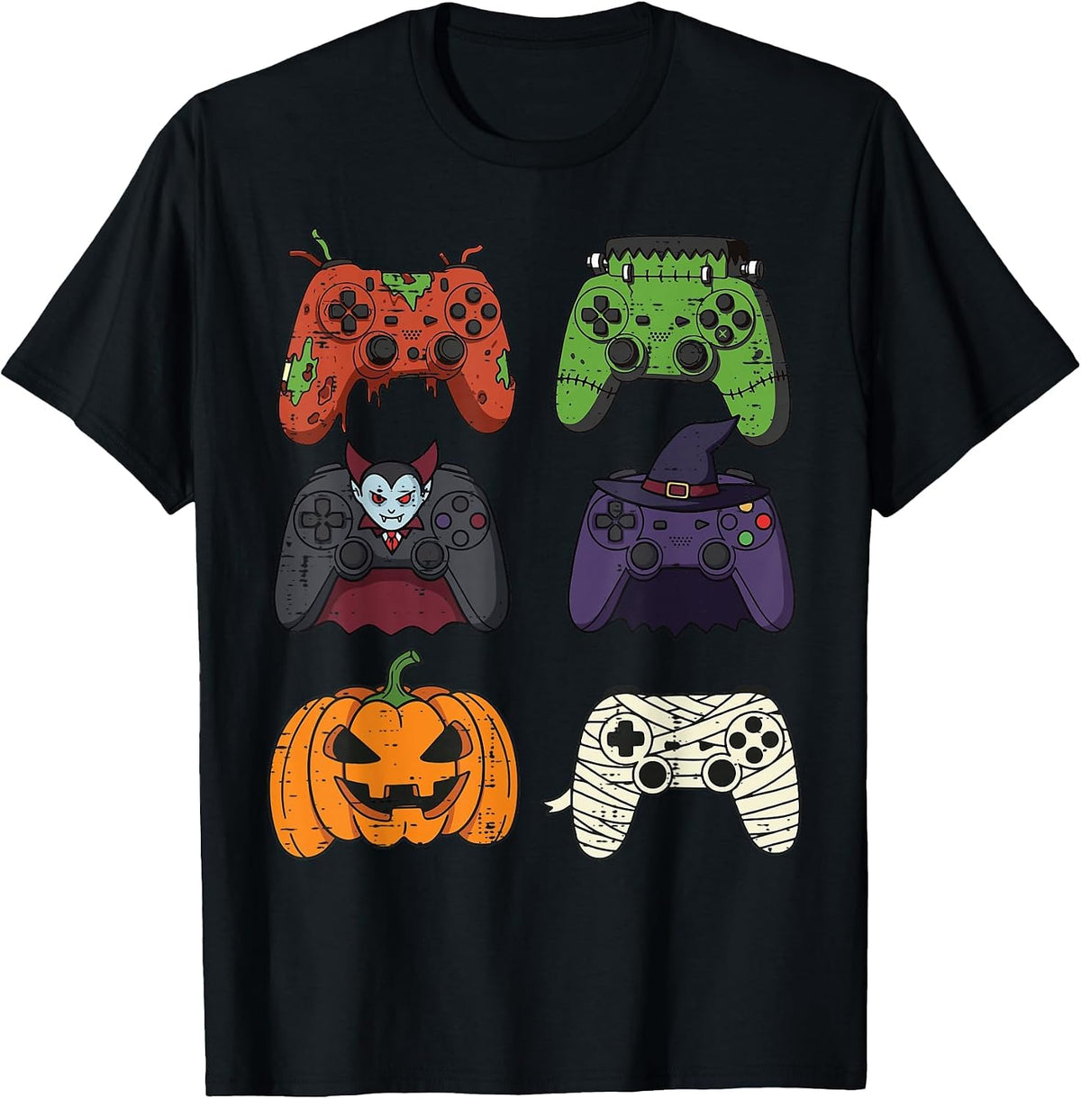 Halloween Gaming Controllers Gamer Costume Men Boys Kids T-Shirt - Black