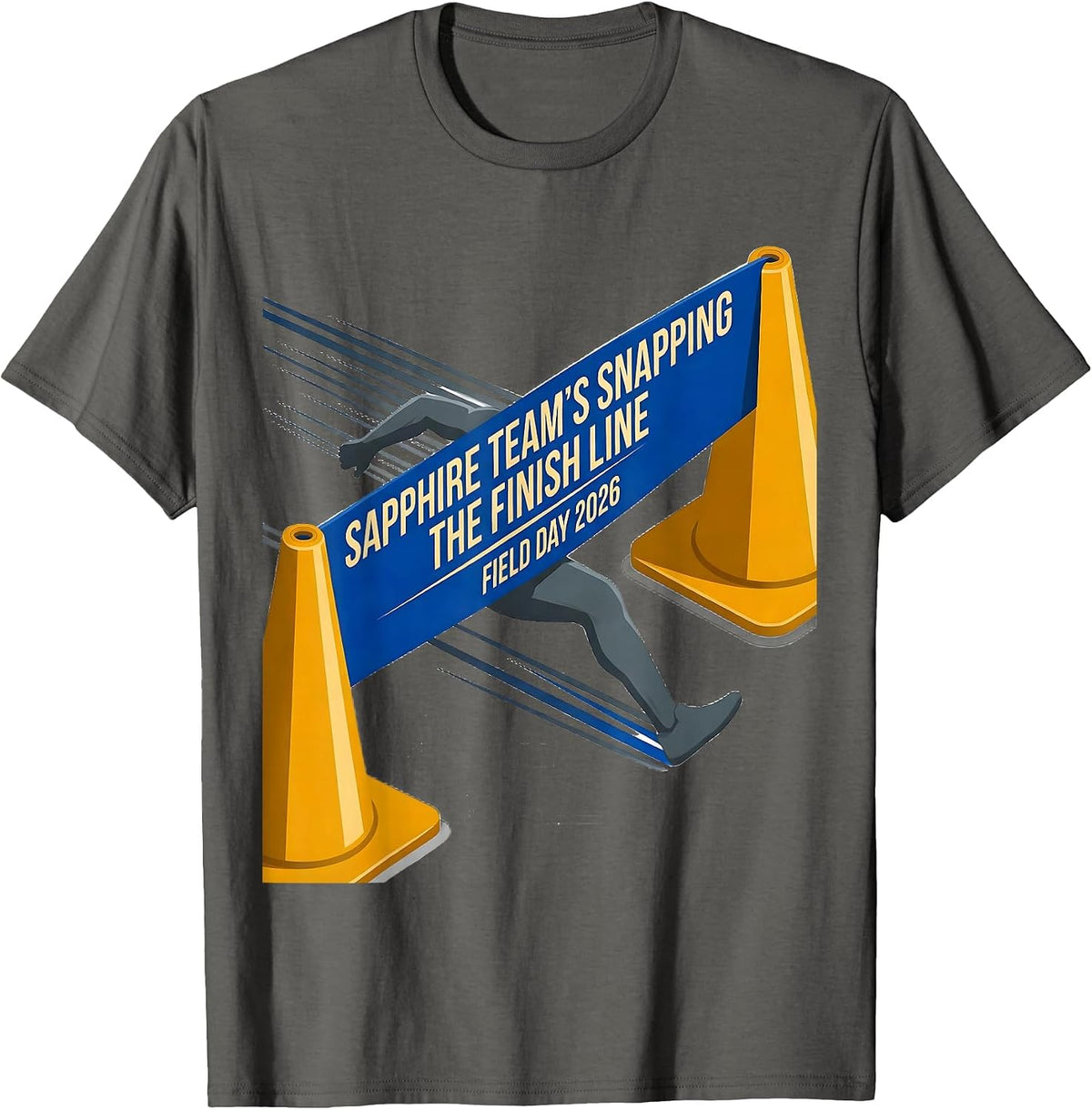 Men's Sapphire Team's Snapping The Finish Line — Field Day 2026 T-Shirt - Asphalt Grey
