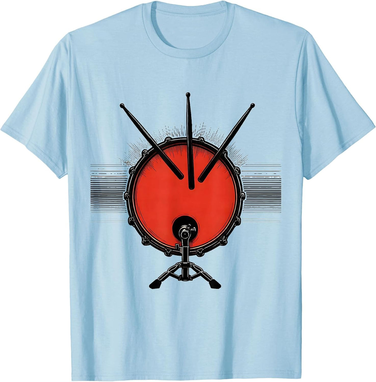 Men's Bass Drum Circle Drummer Humor Percussionist T-Shirt - Baby Blue