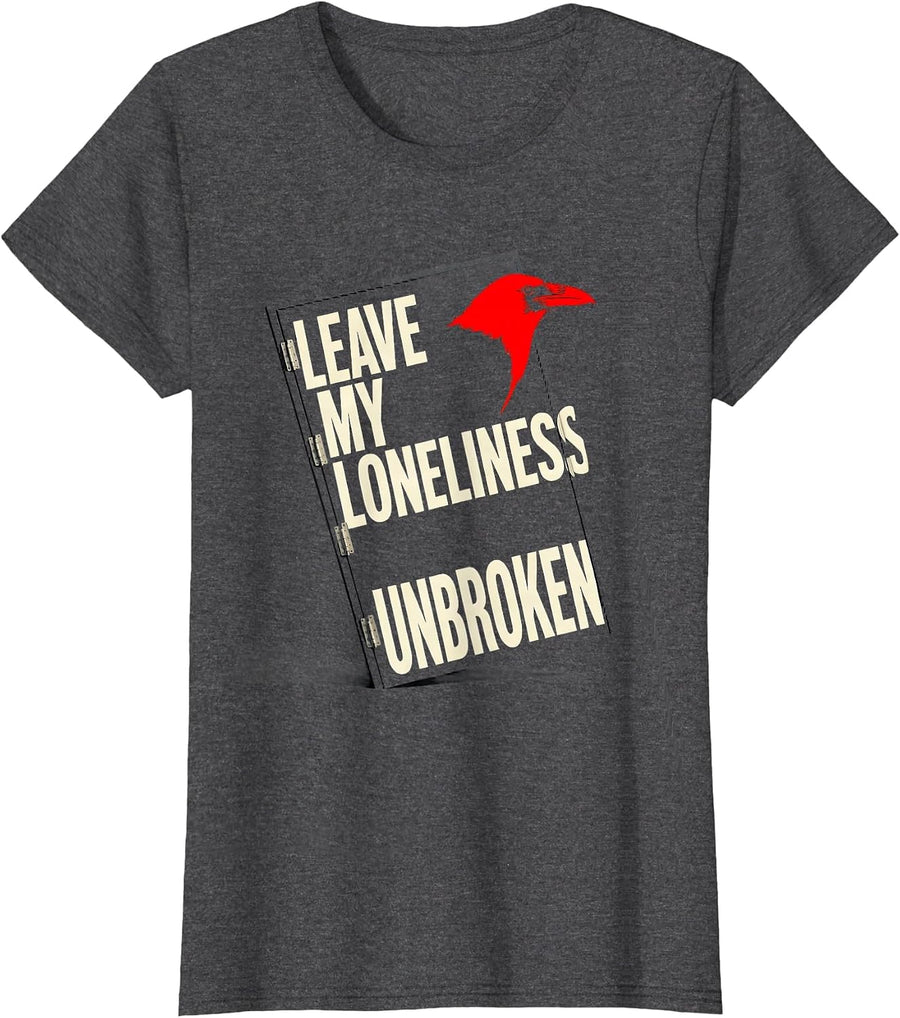 Women's Leave my loneliness unbroken New Wave Literary Humor Edgar T-Shirt - Dark Heather Grey