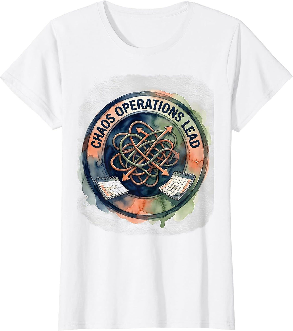 Women's CHAOS OPERATIONS LEAD Funny Sarcastic Humor Novelty T-Shirt - White