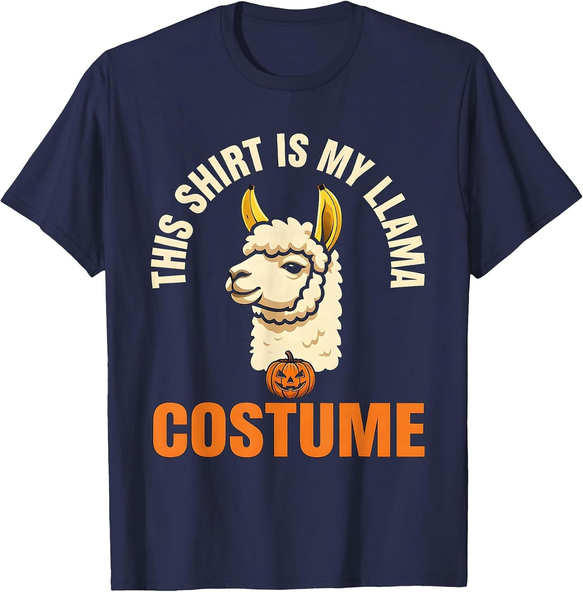 This Shirt Is My Llama Costume Funny Animal Lover Halloween T-Shirt - Navy Blue