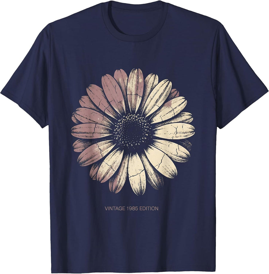 Vintage 1985 Edition Classic Birth Year Design T-Shirt - Navy Blue