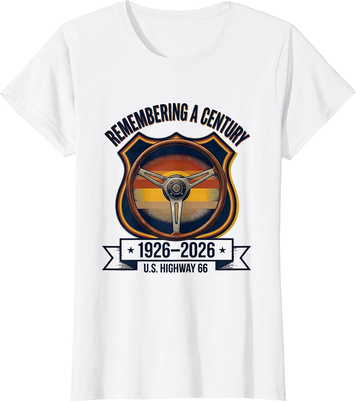 Remembering A Century U.S. Highway 66 1926-2026 T-Shirt - White