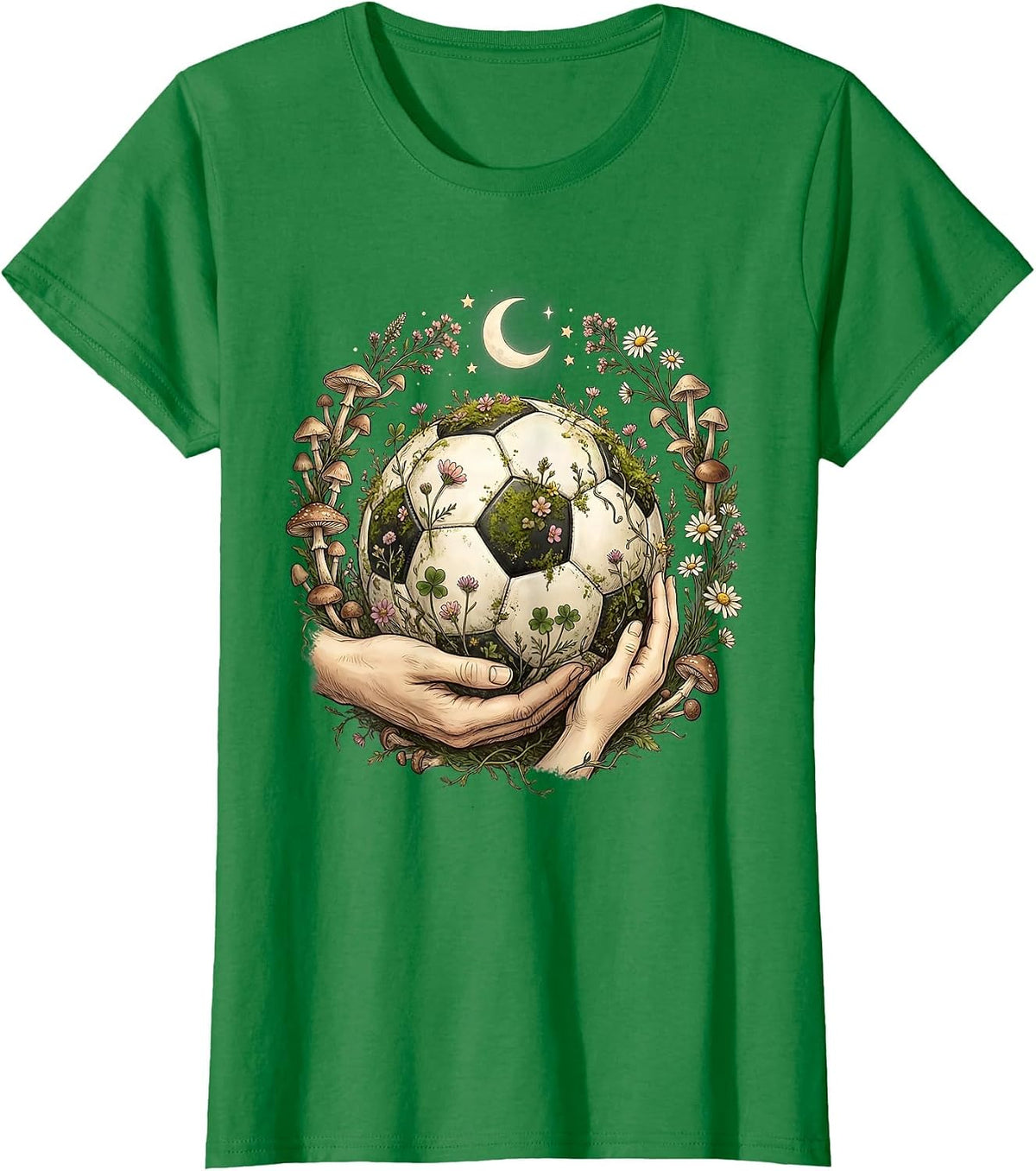 Women's Girl Dad Soccer Coach Sideline Illustration T-Shirt - Kelly Green