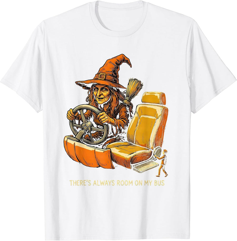Men's There's Always Room On My Bus Funny Halloween Teacher Gift T-Shirt - White